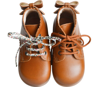 Chaussures SOUPLES Clarence noeuds - camel