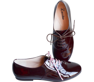 Chaussures derbies de ville en cuir doublées cuir pour femmes sans talons