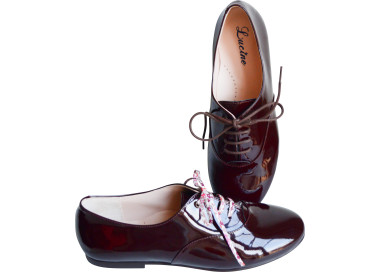 Chaussures derbies de ville en cuir doublées cuir pour femmes sans talons