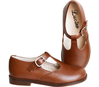 Chaussures en cuir de qualité pour enfants filles à boucle et une semelle costaud qui isole bien du froid