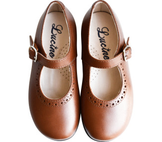 Chaussures à boucle pour fille entièrement doublées cuir