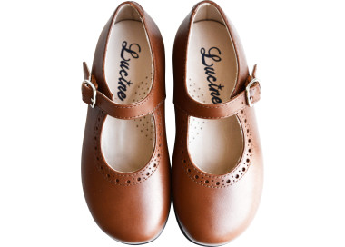 Chaussures à boucle pour fille entièrement doublées cuir