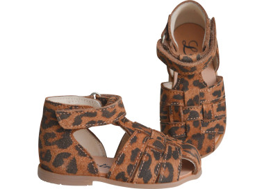 sandales souples pour bébés en cuir motifs léopard