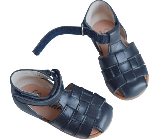 Chaussures cuir souple pour bébés facile à mettre