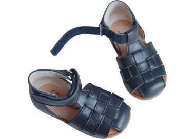 Chaussures cuir souple pour bébés facile à mettre