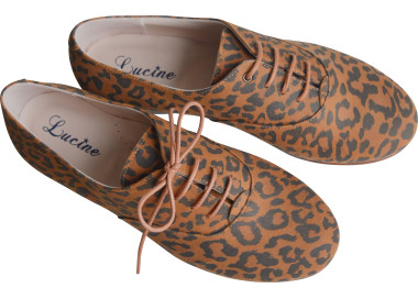 chaussures plates à lacets en cuir doublées cuir pour femme