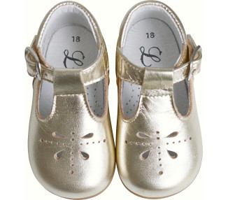 Chaussures souples pour bébé fille en cuir. Confortables idéales 1er premiers pas