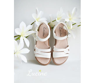 Sandales d'été pour enfants filles et femmes en cuir souple