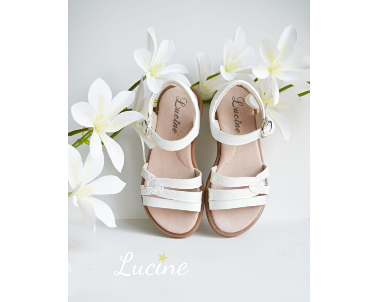 Sandales d'été pour enfants filles et femmes en cuir souple