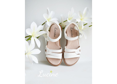 Sandales d'été pour enfants filles et femmes en cuir souple