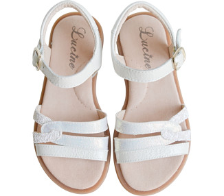 sandales chaussures ouvertes en cuir souple blanches pour filles et femmes