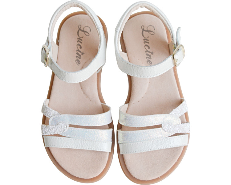 sandales chaussures ouvertes en cuir souple blanches pour filles et femmes