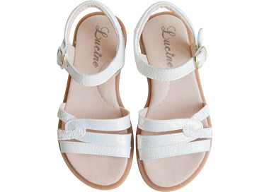 sandales chaussures ouvertes en cuir souple blanches pour filles et femmes