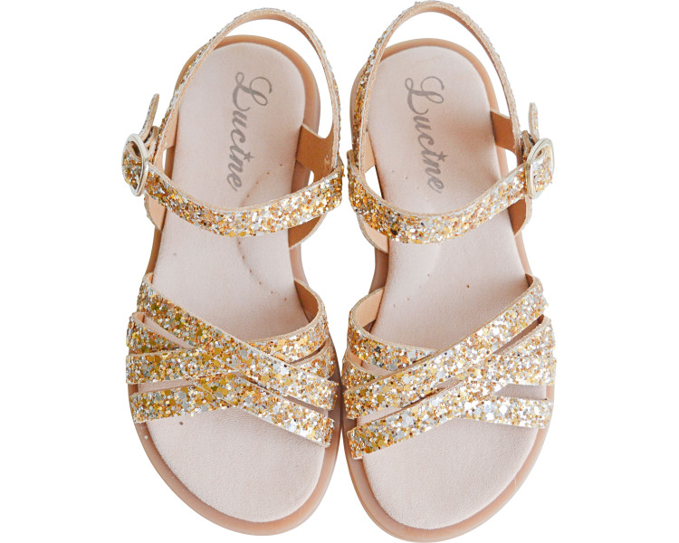 sandales été pour fille en cuir à paillettes