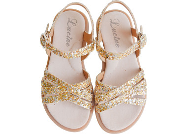 sandales été pour fille en cuir à paillettes