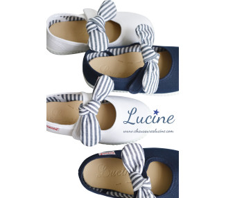 Chaussures toiles SCRATCH noeud amovible - blanc