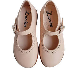 Chaussures en cuir rose pour enfants fille . Idéales pour l'école, mariages, cérémonies en été, automne, hiver