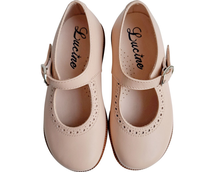 Chaussures en cuir rose pour enfants fille . Idéales pour l'école, mariages, cérémonies en été, automne, hiver