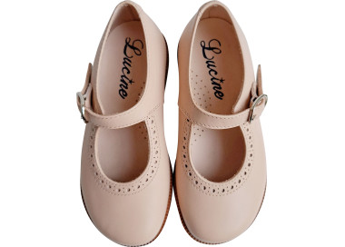 Chaussures en cuir rose pour enfants fille . Idéales pour l'école, mariages, cérémonies en été, automne, hiver