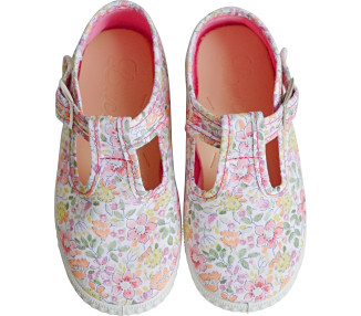 Sandales d'été en coton biologique, fermeture pression pour fille