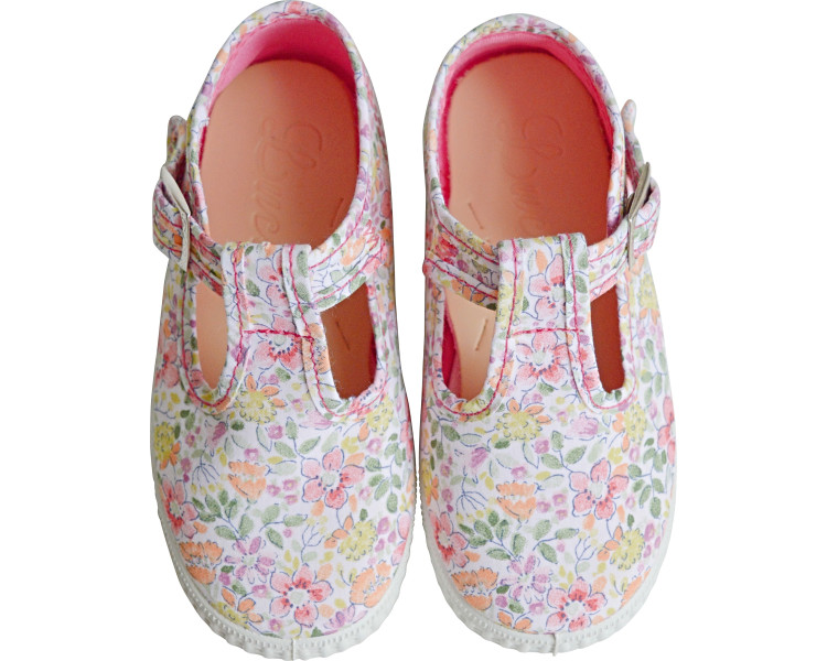 Sandales d'été en coton biologique, fermeture pression pour fille