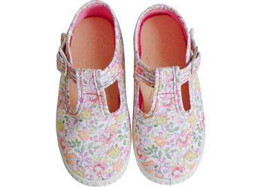 Sandales d'été en coton biologique, fermeture pression pour fille