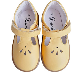 Chaussures Salomé en cuir souple pour enfants filles et garçons avec faciles à mettre à scratch