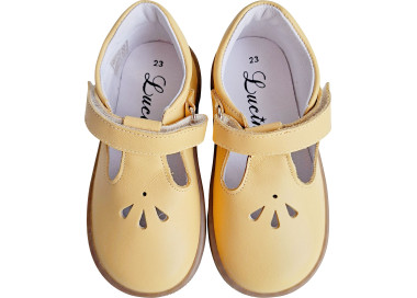 Chaussures Salomé en cuir souple pour enfants filles et garçons avec faciles à mettre à scratch