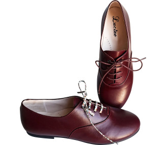 Chaussures sans talons pour femme en cuir doublé confortable