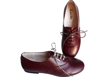 Chaussures sans talons pour femme en cuir doublé confortable
