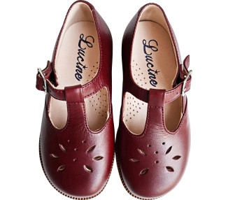 Chaussures pour enfants filles en cuir à boucle