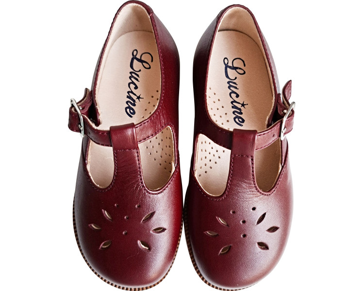 Chaussures pour enfants filles en cuir à boucle