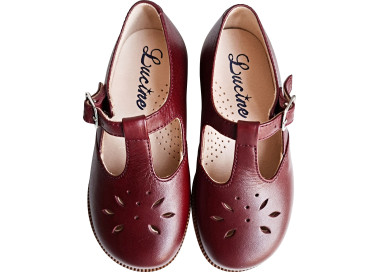 Chaussures pour enfants filles en cuir à boucle
