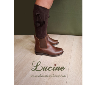 Boots bottines souples et confortables en cuir pour fille et garçon adaptées pour l'école et la crèche