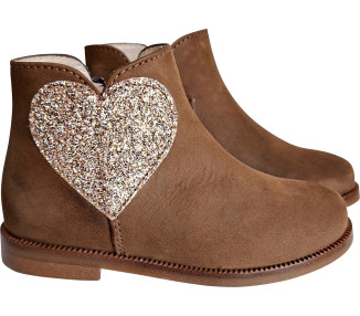 Bottines pour filles en cuir et nubuck résistant