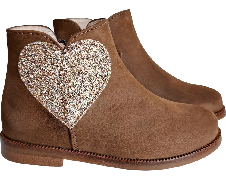 Bottines pour filles en cuir et nubuck résistant